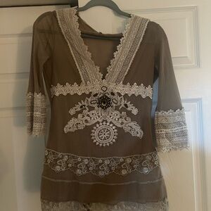 Bohemian Lace Embellished Top